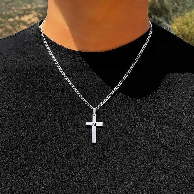 Personalizirana ogrlica s križem in gravuro po vaši želji